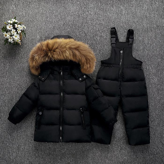 Baby solid color fashion padded down jacket suit