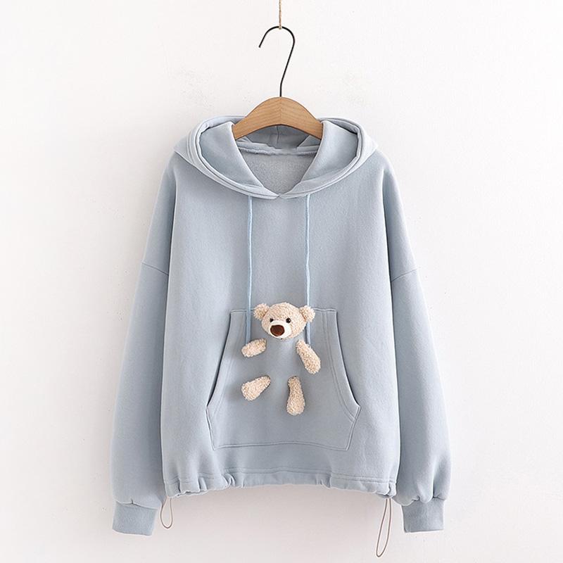 Baby Bear Round Neck Plush Warm Sweater Jacket