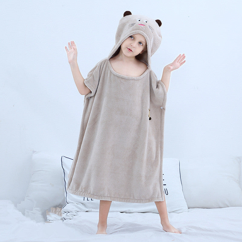 Infant Baby Bathing Hooded Bath Towel Cloak Cloak