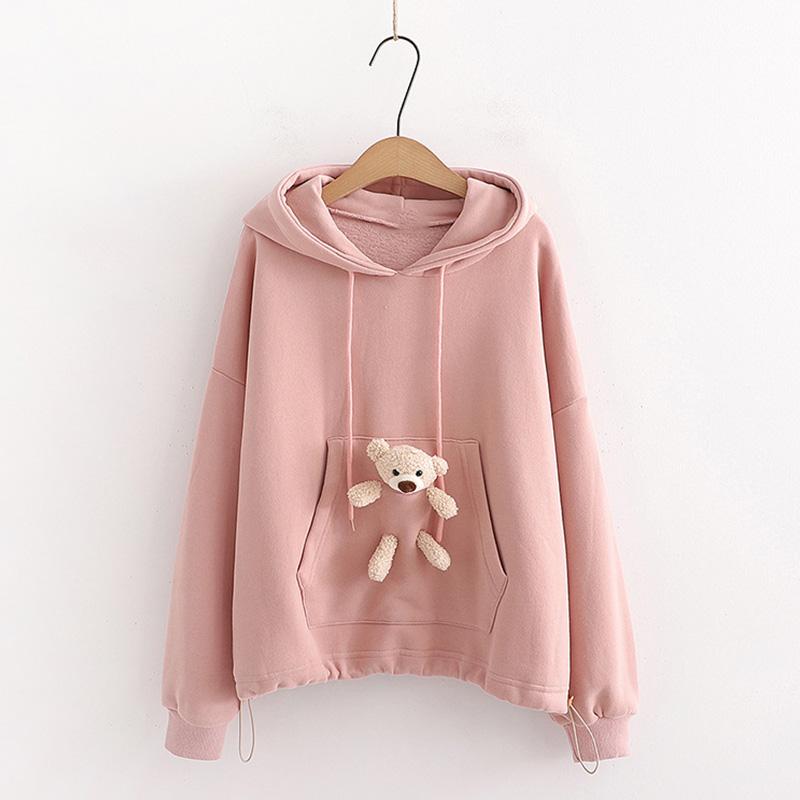 Baby Bear Round Neck Plush Warm Sweater Jacket