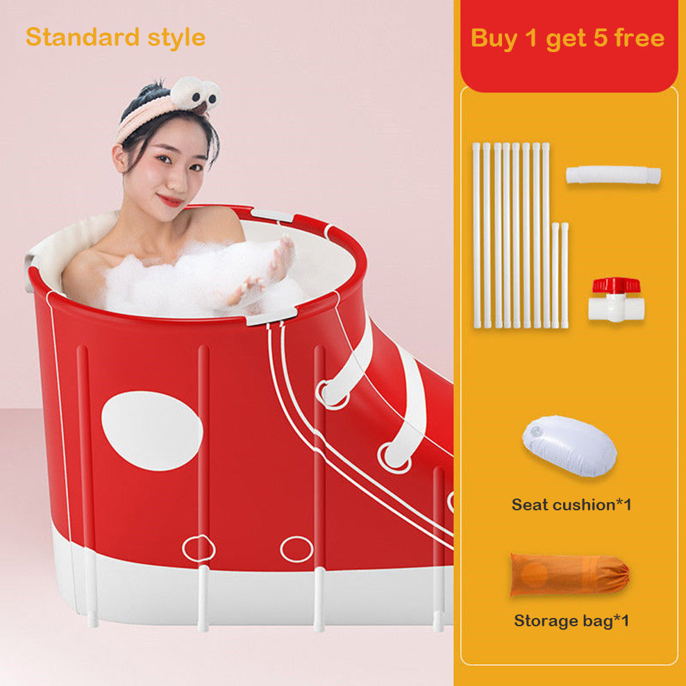 Adult shoe type solid color foldable bath tub