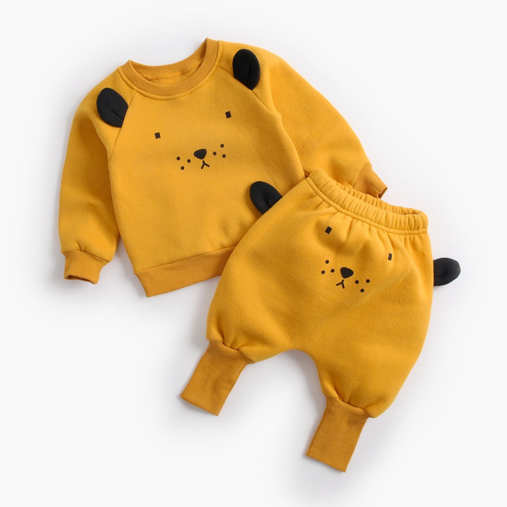 Baby Plus Velvet Sweater Suit