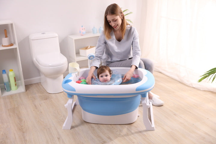 Baby folding tub large can sit thick bath tub