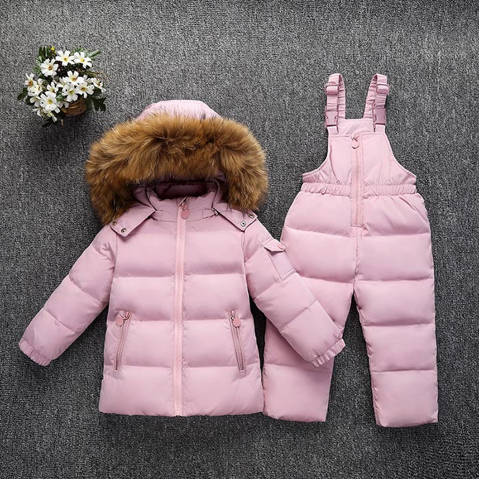 Baby solid color fashion padded down jacket suit