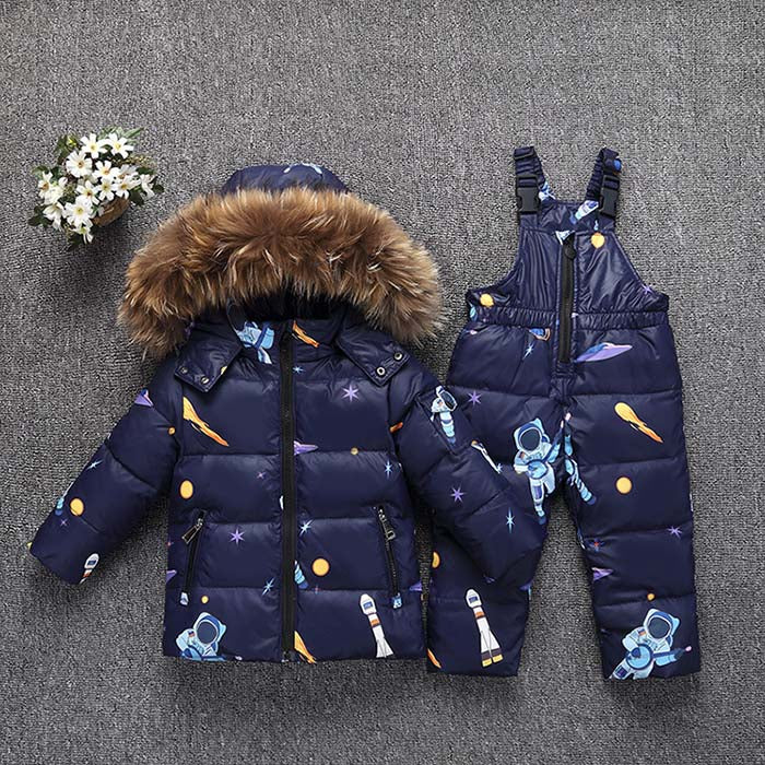 Baby solid color fashion padded down jacket suit