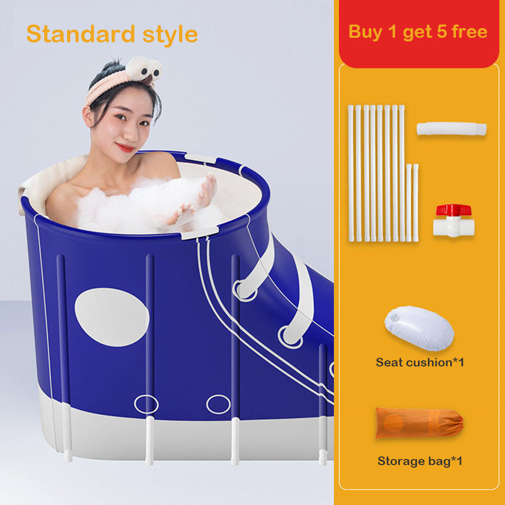 Adult shoe type solid color foldable bath tub