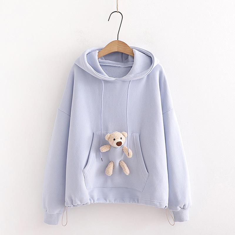 Baby Bear Round Neck Plush Warm Sweater Jacket