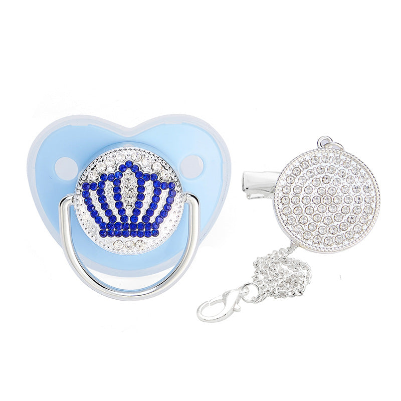 Fashion Silver Diamond Crown Baby Pacifier