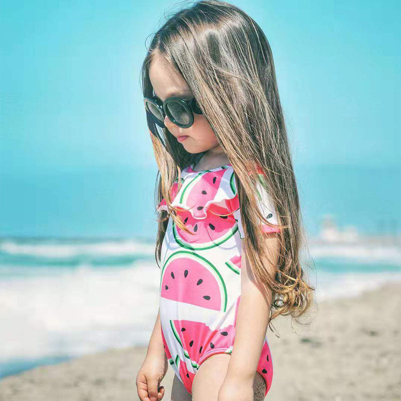 Girl's Swimsuit Children's Infant Baby Girl Children's Cute One-piece Ins Korean Sun Protection By The Sea Swimsuit