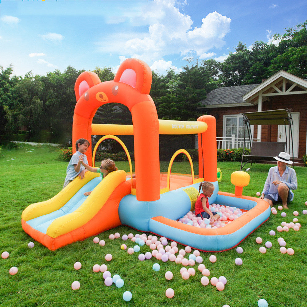 Household Bouncy Castle Bear Theme Model Inflatable Jumping Bed