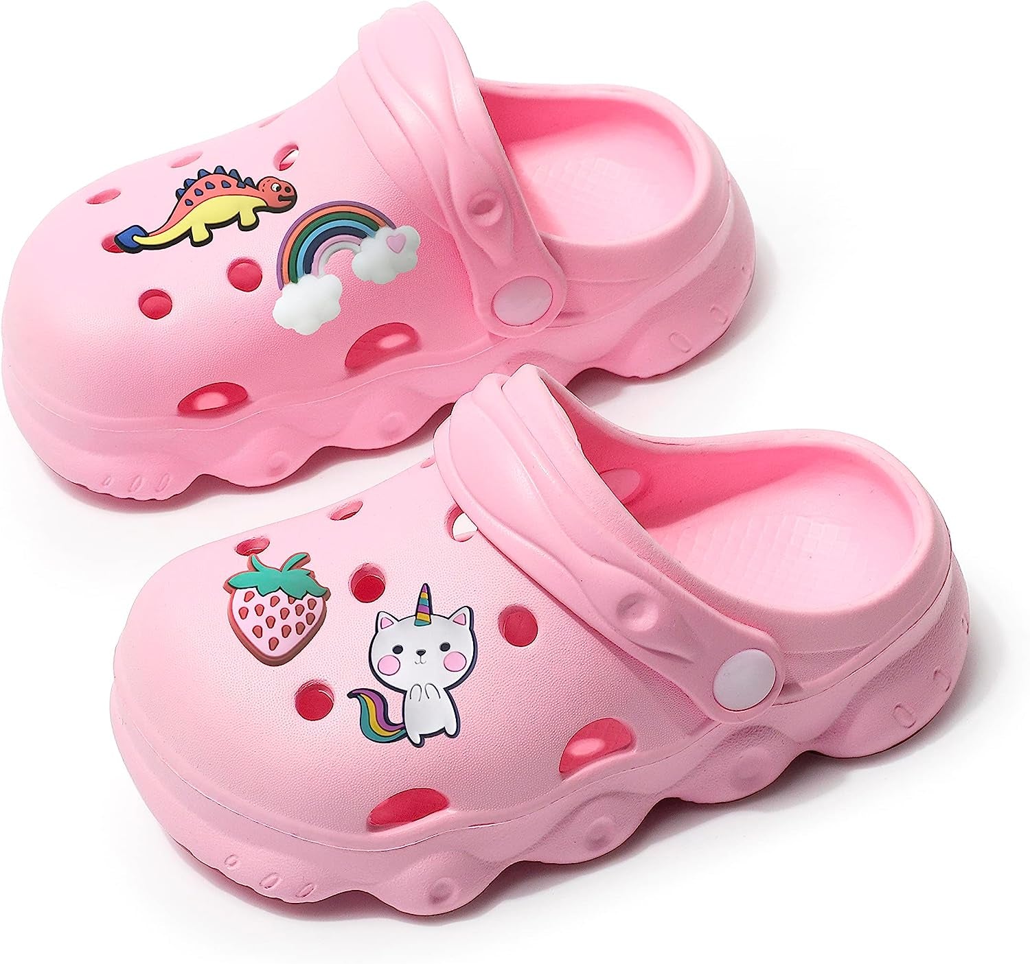 Kids Cute Clogs Cartoon Garden Shoes Boys Girls Slides Slippers Indoor Outdoor Children Water Shower Beach Pool Sandals