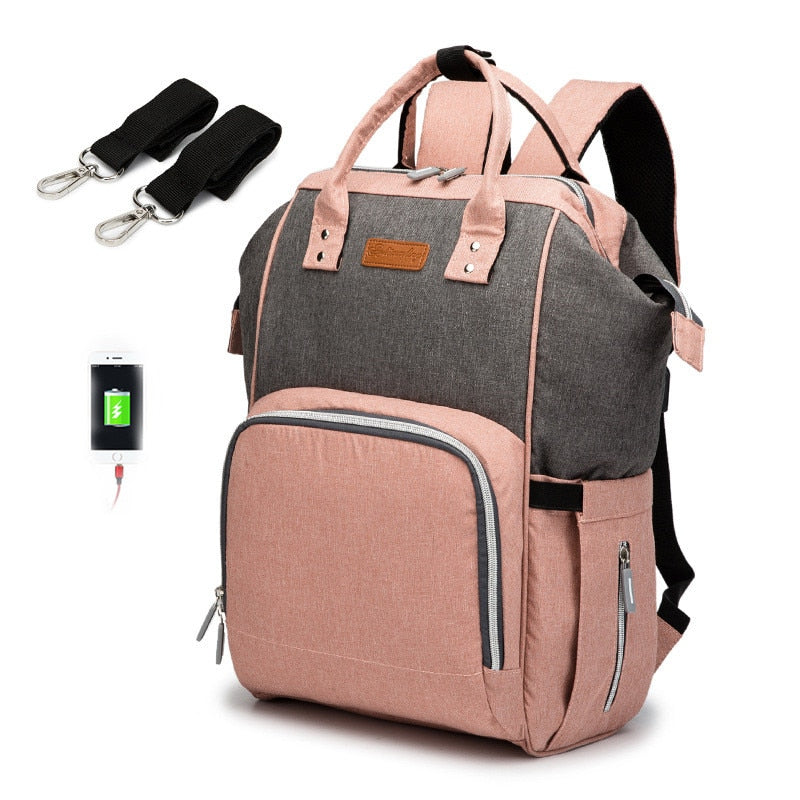 USB Waterproof Charger Diaper Backpack Bag