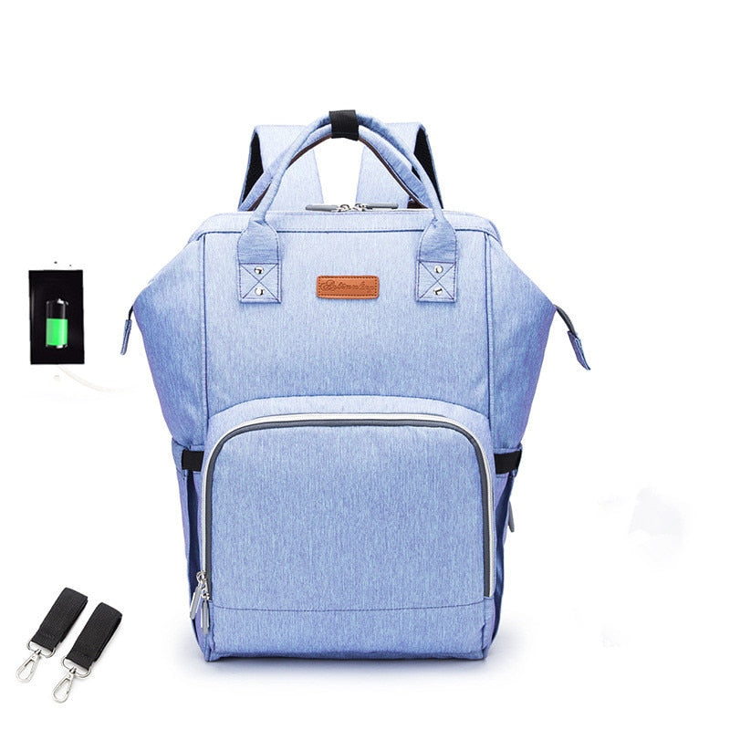 USB Waterproof Charger Diaper Backpack Bag