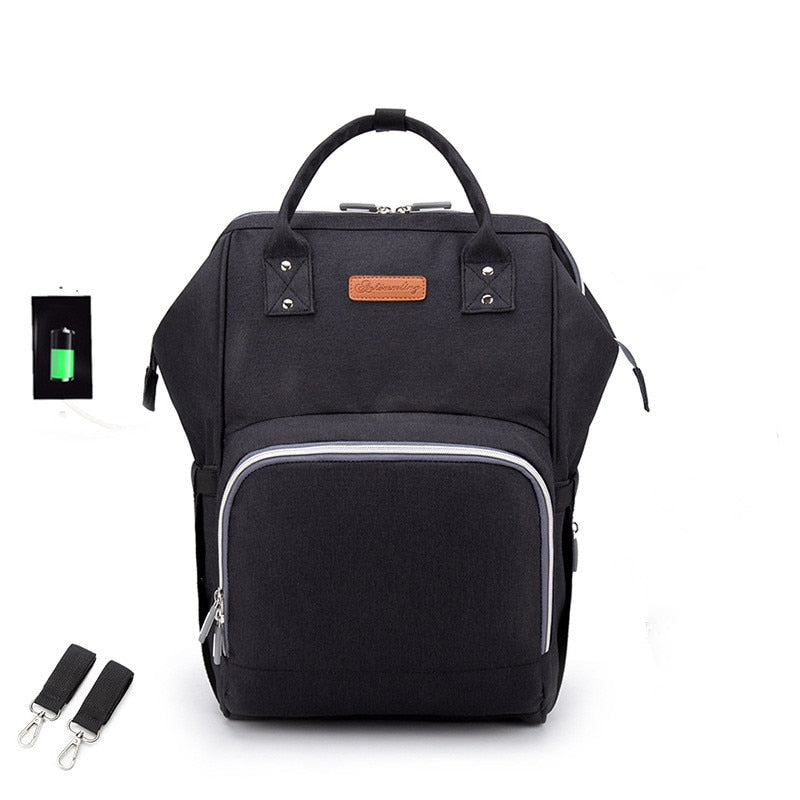 USB Waterproof Charger Diaper Backpack Bag