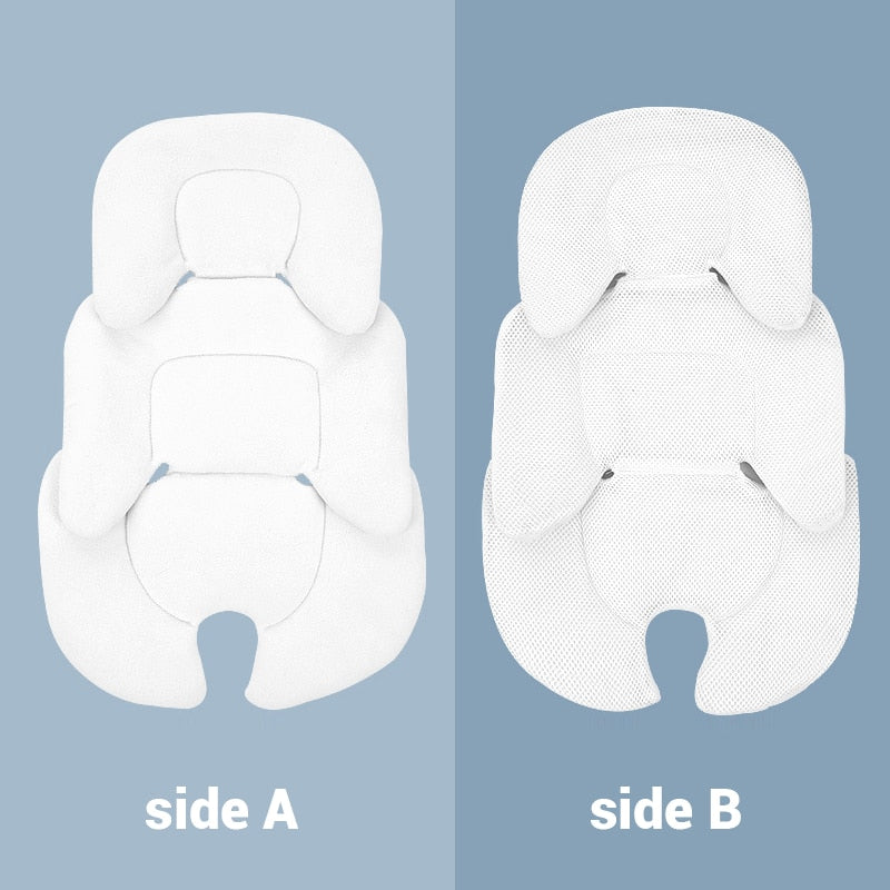 Baby Stroller Cushion: Infant Car Seat Insert with Head and Body Support Pillow, Pram Thermal Mattress, Mesh Breathable Liner Mat for Neck Comfort