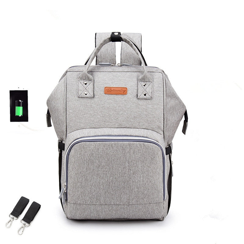 USB Waterproof Charger Diaper Backpack Bag