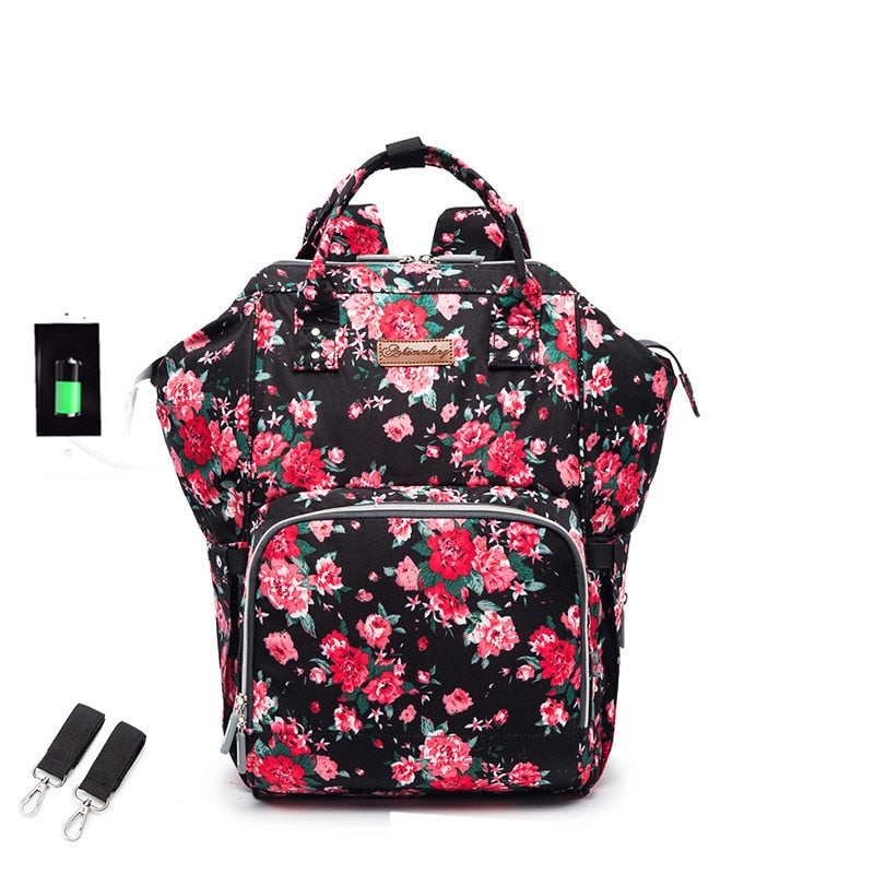 USB Waterproof Charger Diaper Backpack Bag