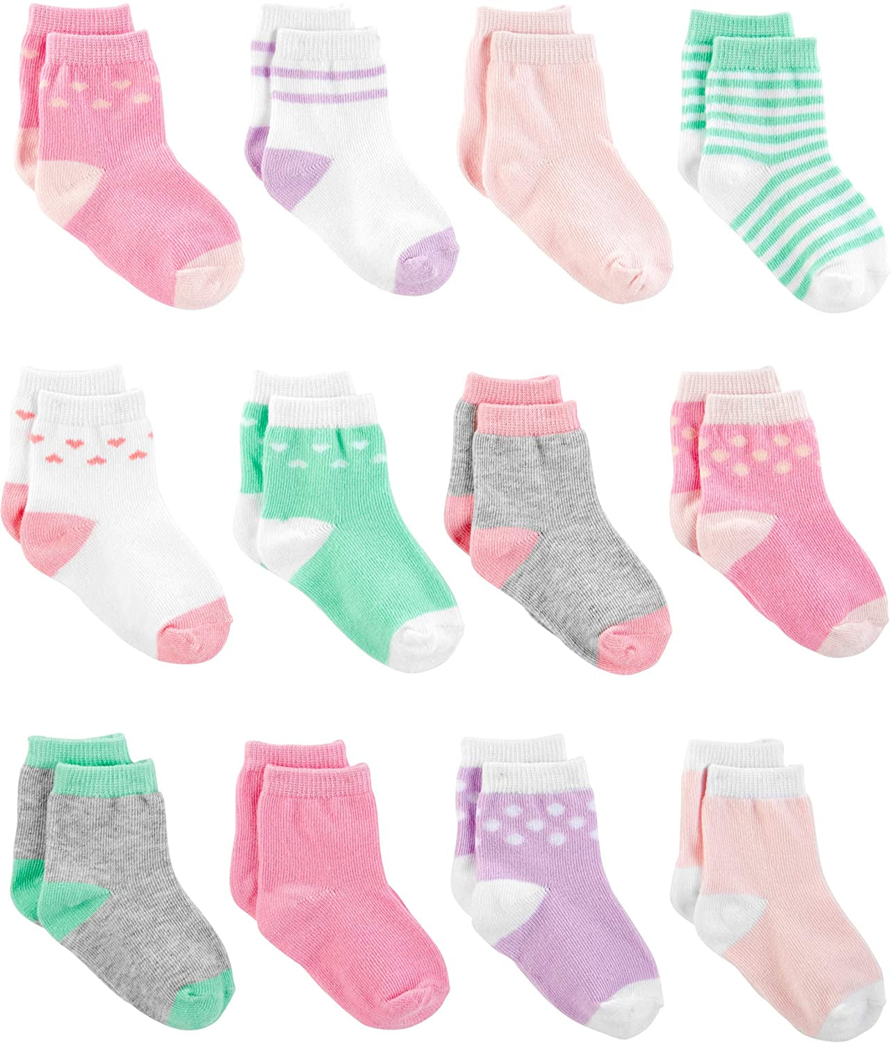 Simple Joys by Carter'S Baby Girls' Socks, 12 Pairs