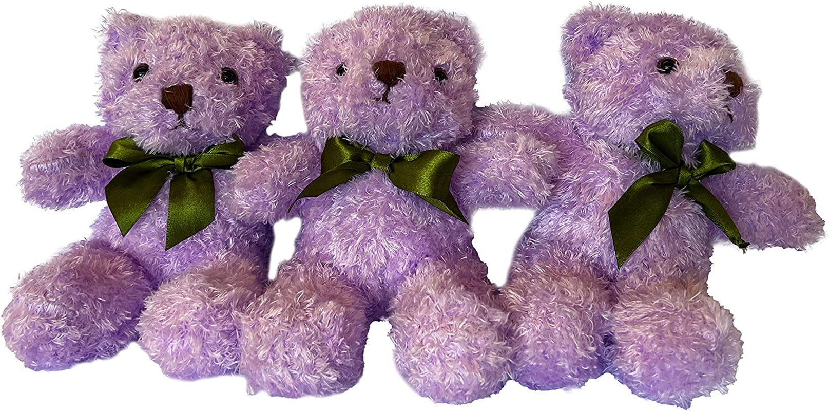 Teddy Bear Plush - Cute Teddy Bears Stuffed Animals - 3-Pack of Stuffed Bears - 9 Inch Height (Purple)